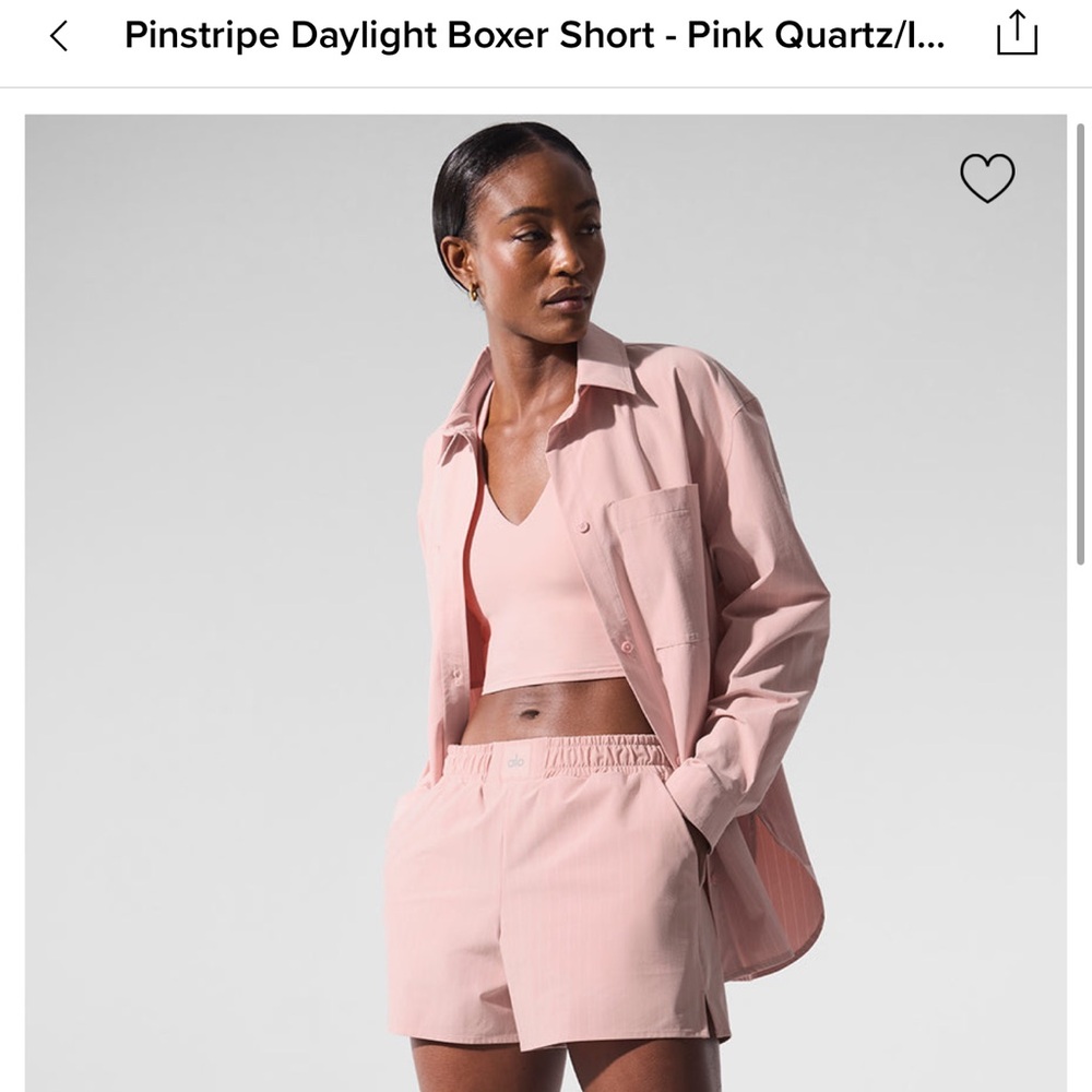 ALO Yoga Pink Pinstripe Daylight Set